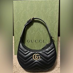 New Gucci Marmont Half-Moon Shaped Mini Bag